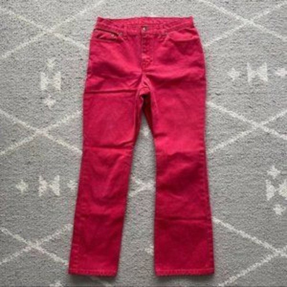 Newport News Jeanology Vtg 90s Red Bootcut Jeans 8P